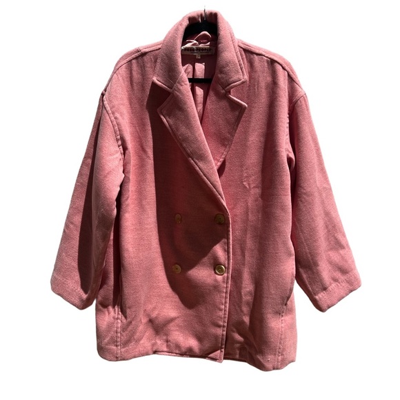 Free People Hannah Slouchy Oversized Pink Blazer Coat Size Small - Picture 10 of 16